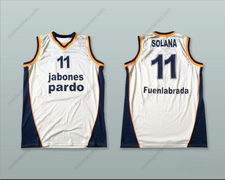 CUSTOM ANY Name Number SOLANA 11 BALONCESTO FUENLABRADA WHITE BASKETBALL JERSEY Top Stitched S-6XL