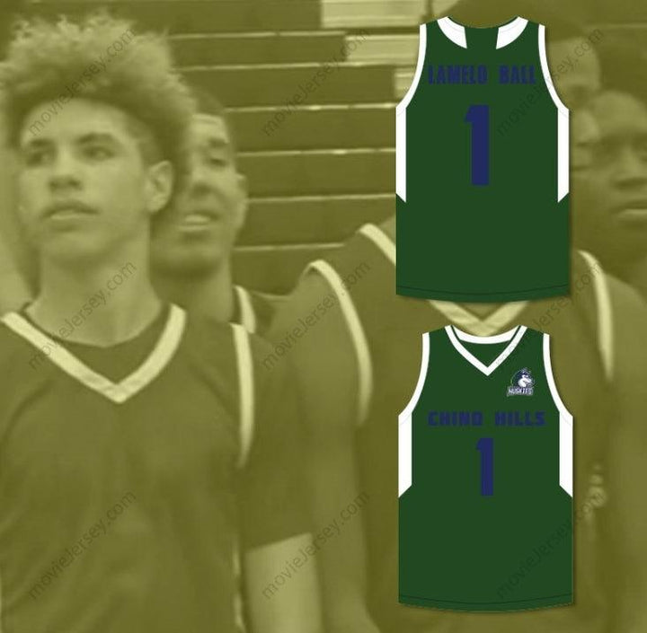 CUSTOM ANY Name Number LAMELO BALL 1 CHINO HILLS HUSKIES GREEN BASKETBALL JERSEY WITH PATCH Top Stitched S-6XL
