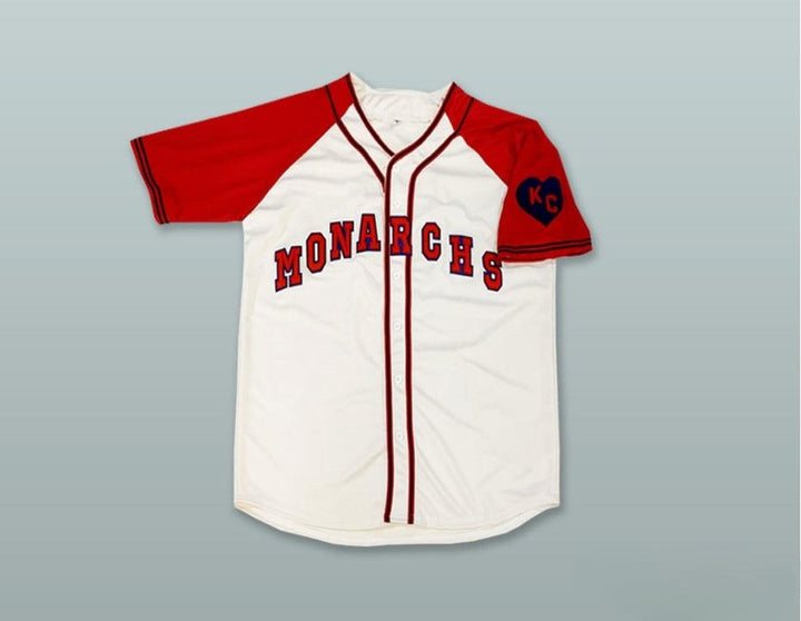 Custom Any Name Number JACKIE ROBINSON 5  CITY MONARCHS WHITE BUTTON DOWN BASEBALL JERSEY Top Stitched S-6XL