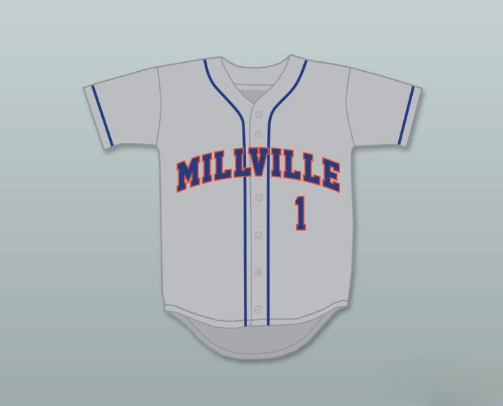 Custom Any Name Number MIKE TROUT 1  SENIOR HIGH SCHOOL THUNDERBOLTS GRAY BASEBALL JERSEY 1 Top Stitched S-6XL