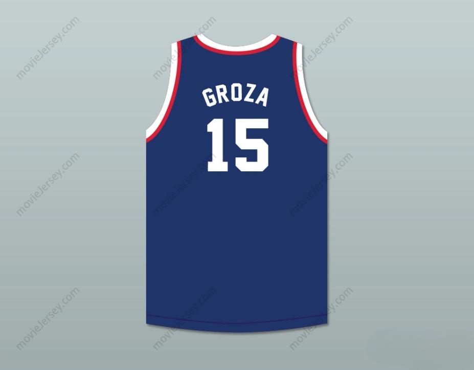 CUSTOM ANY Name Number ALEX GROZA 15  OLYMPIANS BLUE BASKETBALL JERSEY Top Stitched S-6XL