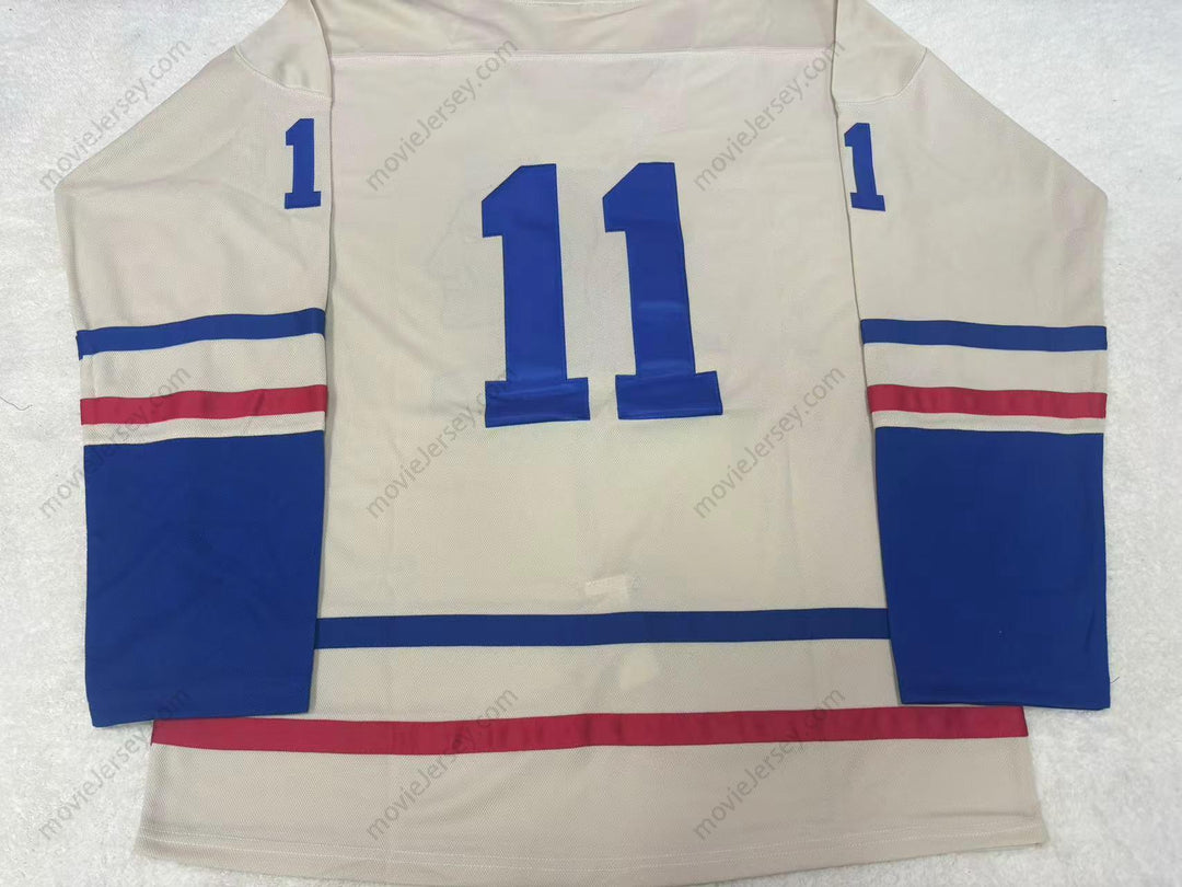Custom Any Name Number Player 11 Muskegon Mohawks White Tie Down Hockey Jersey Stitched Top Stitched S-6XL