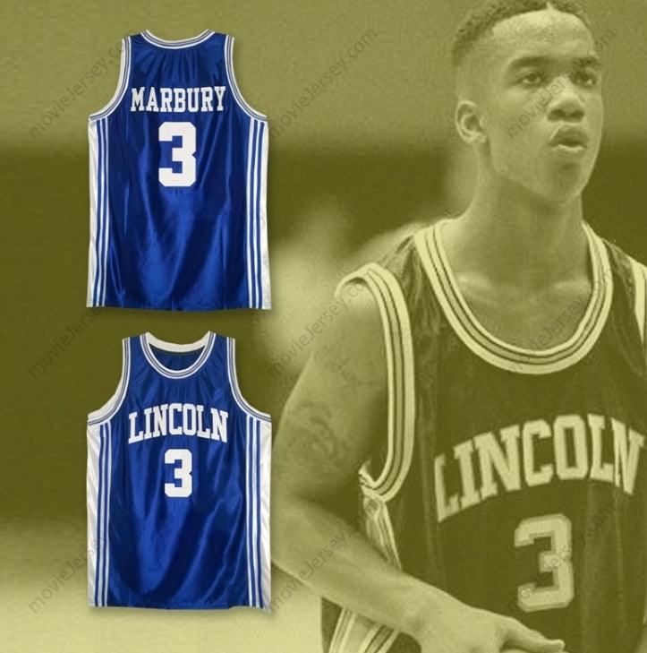 CUSTOM ANY Name Number STEPHON MARBURY 3 ABRAHAM HIGH SCHOOL RAILSPLITTERS NAVY BLUE BASK ETBALL JERSEY Top Stitched S-6XL