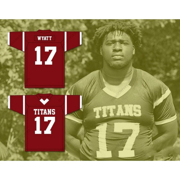 CUSTOM ANY Name Number DEVONTE WYATT 17 TOWERS HIGH SCHOOL TITANS Football Jersey Top Stitched S-6XL
