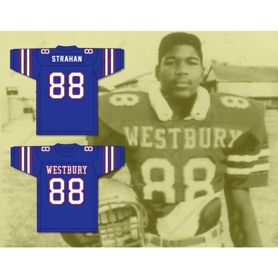 CUSTOM ANY Name Number MICHAEL STRAHAN 88 WESTBURY HIGH SCHOOL HUSKIES Football Jersey Top Stitched S-6XL