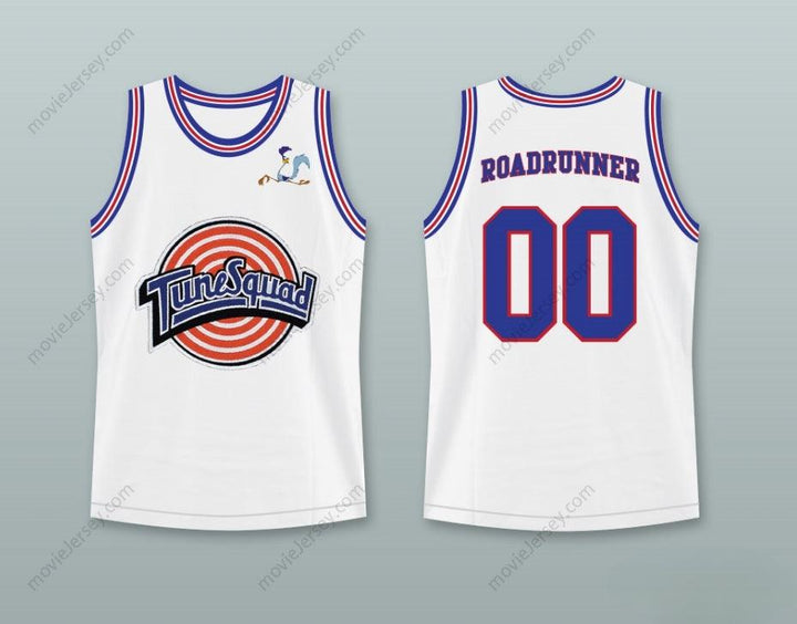 CUSTOM ANY Name Number SPACE JAM ROADRUNNER 00 TUNE SQUAD BASKETBALL JERSEY WITH ROADRUNNER PATCH Top Stitched S-6XL