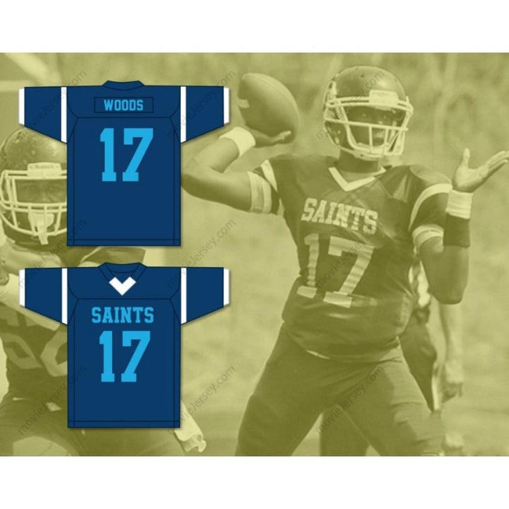 CUSTOM ANY Name Number JELANI WOODS 17 CEDAR GROVE HIGH SCHOOL SAINTS Football Jersey Top Stitched S-6XL