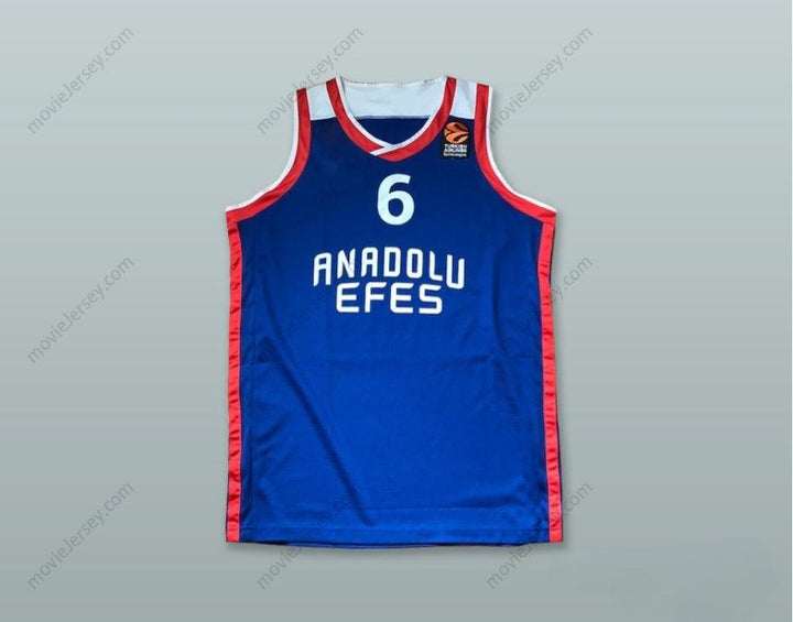 CUSTOM ANY Name Number METECAN BIRSEN 6 ANADOLU EFES SK ISTANBUL TURKEY BLUE BASKETBALL JERSEY Top Stitched S-6XL
