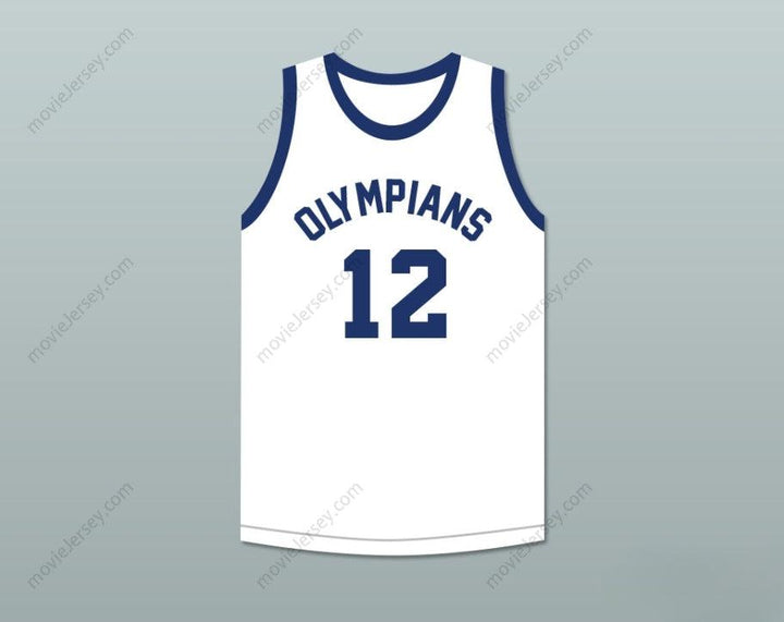 CUSTOM ANY Name Number RALPH BEARD 12  OLYMPIANS RETRO WHITE BASKETBALL JERSEY Top Stitched S-6XL