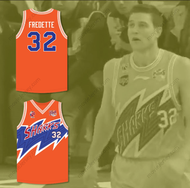 Custom Any Name JIMMER FREDETTE 32 SHANGHAI SHARKS ORANGE BASKETBALL JERSEY WITH CBA & SHARKS PATCH Top Stitched S-6XL