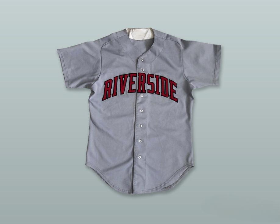 Custom Any Name Number RIVERSIDE RED WAVE 5 GRAY BUTTON DOWN BASEBALL JERSEY Top Stitched S-6XL