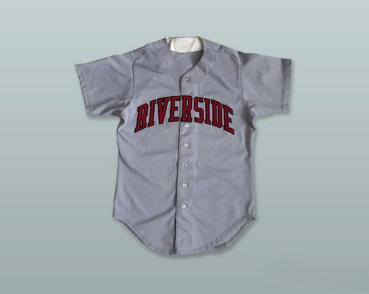 Custom Any Name Number RIVERSIDE RED WAVE 5 GRAY BUTTON DOWN BASEBALL JERSEY Top Stitched S-6XL