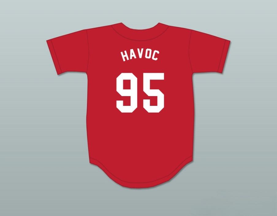 Custom Any Name Number HAVOC 95 HENNESSY RED BASEBALL JERSEY Top Stitched S-6XL
