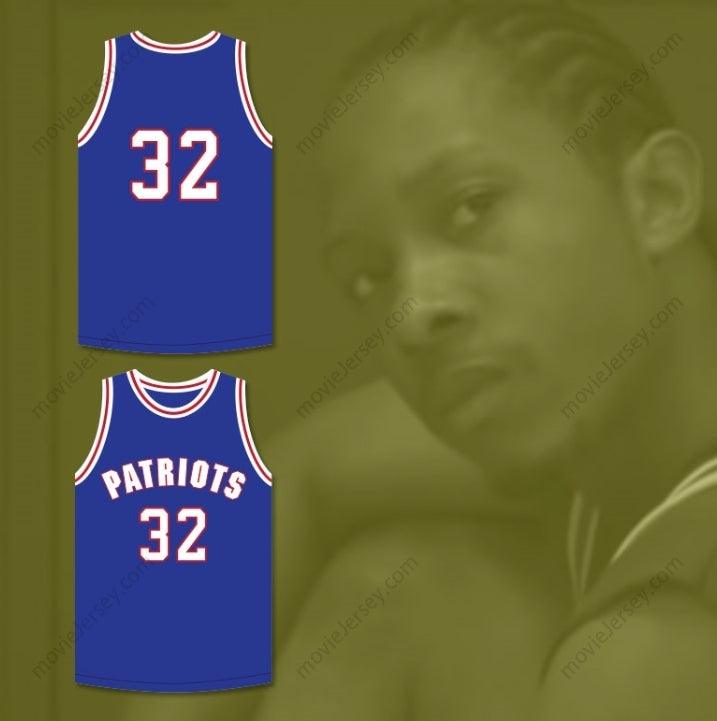 CUSTOM ANY Name Number ROSCOE 32 WILL FOSTER HIGH SCHOOL PATRIOTS BLUE BASKETBALL JERSEY THE RED SNEAKERS Top Stitched S-6XL