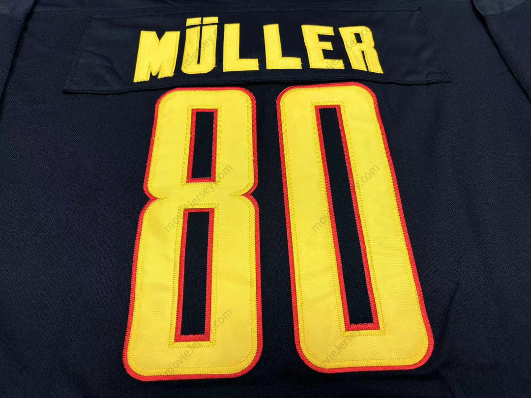 Custom Any Name Number ROBERT MULLER 80 GERMANY NATIONAL TEAM BLACK HOCKEY JERSEY Stitched Top Stitched S-6XL