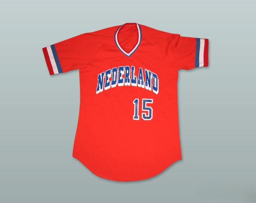 Custom Any Name Number NEDERLAND 15 RED BASEBALL JERSEY Top Stitched S-6XL