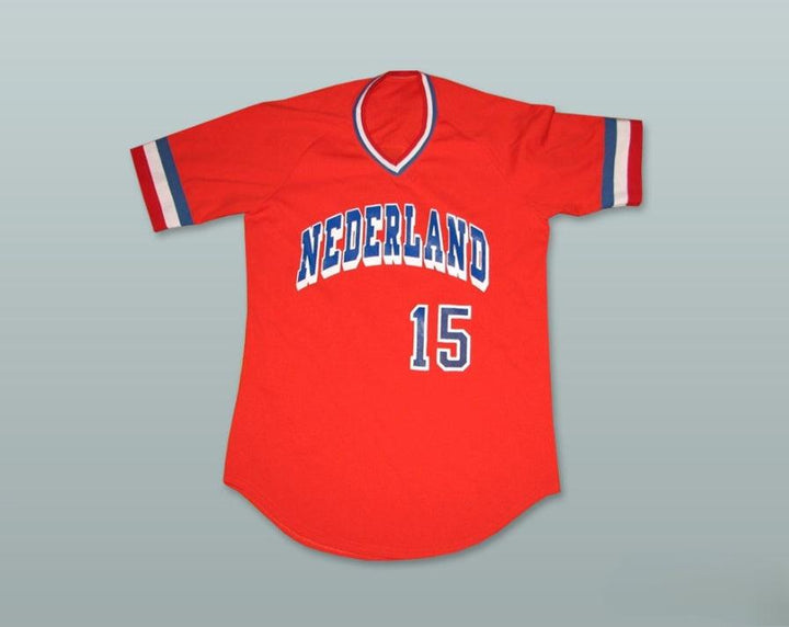 Custom Any Name Number NEDERLAND 15 RED BASEBALL JERSEY Top Stitched S-6XL