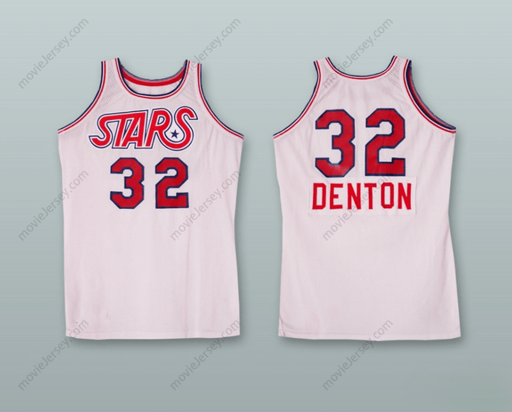 CUSTOM ANY Name Number  RANDY DENTON 32 WHITE BASKETBALL JERSEY STITCH SEWN Top Stitched S-6XL