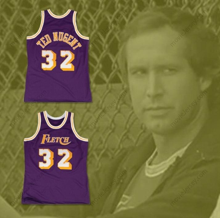 CUSTOM ANY Name Number FLETCH ALIAS SERIES TED NUGENT 32 BASKETBALL JERSEY Top Stitched S-6XL