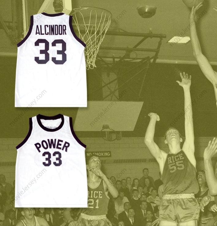 CUSTOM ANY Name Number LEW ALCINDOR JR 33 POWER MEMORIAL ACADEMY WHITE BASKETBALL JERSEY Top Stitched S-6XL