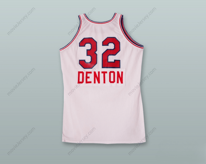 CUSTOM ANY Name Number  RANDY DENTON 32 WHITE BASKETBALL JERSEY STITCH SEWN Top Stitched S-6XL
