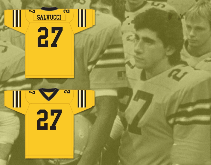 CUSTOM ANY Name Number VINNIE SALVUCCI 27 AMPIPE HIGH SCHOOL BULLDOGS Football Jersey Top Stitched S-6XL