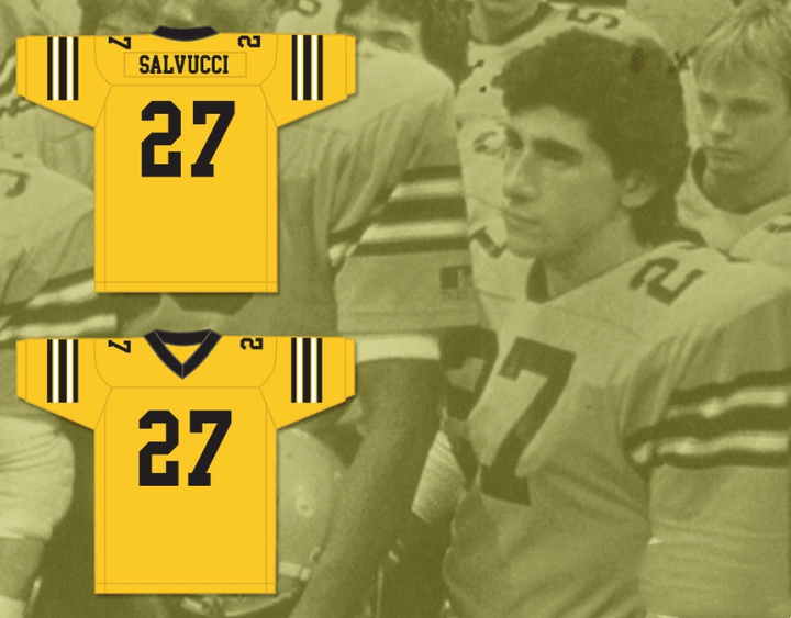 CUSTOM ANY Name Number VINNIE SALVUCCI 27 AMPIPE HIGH SCHOOL BULLDOGS Football Jersey Top Stitched S-6XL