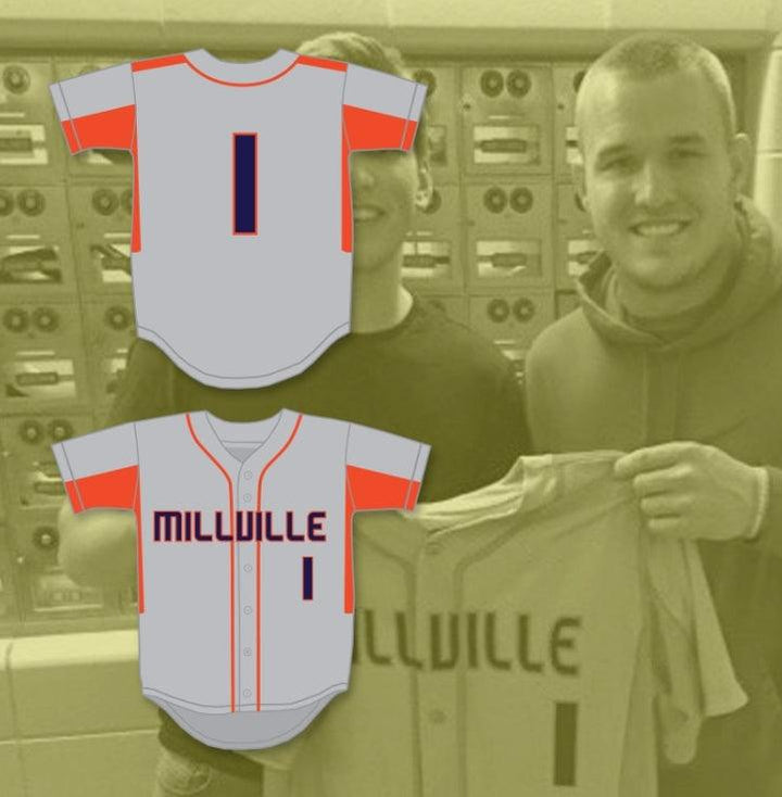 Custom Any Name Number MIKE TROUT 1  SENIOR HIGH SCHOOL THUNDERBOLTS GRAY BASEBALL JERSEY 3 Top Stitched S-6XL