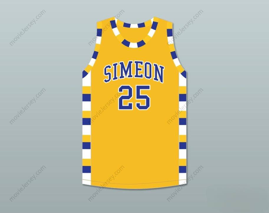 CUSTOM ANY Name Number BEN 'BENJI' WILSON 25 SIMEON CAREER ACADEMY WOLVERINES YELLOW GOLD BASKETBALL JERSEY Top Stitched S-6XL