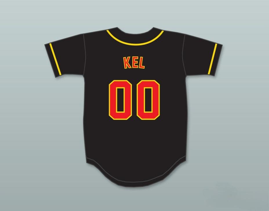 Custom Any Name Number KEL MITCHELL 00 ALL THAT BUTTON DOWN BLACK BASEBALL JERSEY 2 Top Stitched S-6XL