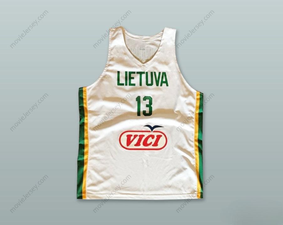 CUSTOM ANY Name Number ROKAS GADILIAUSKAS 13 LIETUVA LITHUANIA WHITE BASKETBALL JERSEY Top Stitched S-6XL