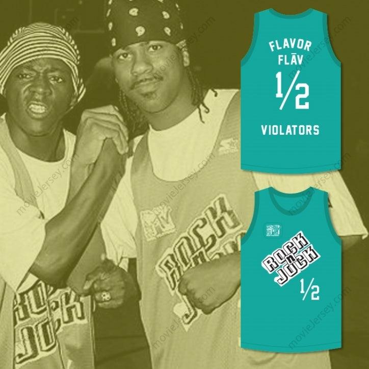 CUSTOM ANY Name Number FLAVOR FLAV 1/2 VIOLATORS BASKETBALL JERSEY 3RD ANNUAL ROCK N' JOCK B-BALL JAM 1993 Top Stitched S-6XL