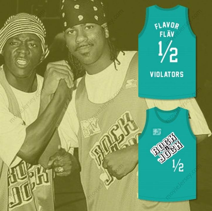 CUSTOM ANY Name Number FLAVOR FLAV 1/2 VIOLATORS BASKETBALL JERSEY 3RD ANNUAL ROCK N' JOCK B-BALL JAM 1993 Top Stitched S-6XL
