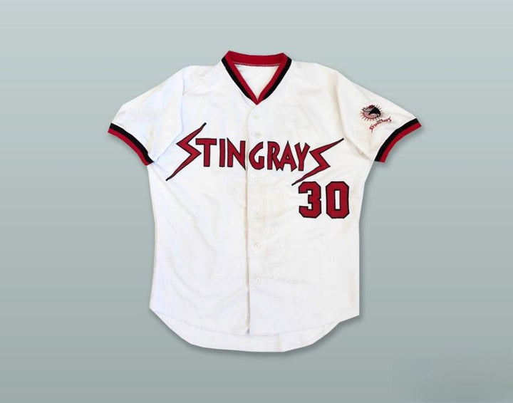 Custom Any Name Number MAUI STINGRAYS  30 WHITE BUTTON DOWN BASEBALL JERSEY Top Stitched S-6XL