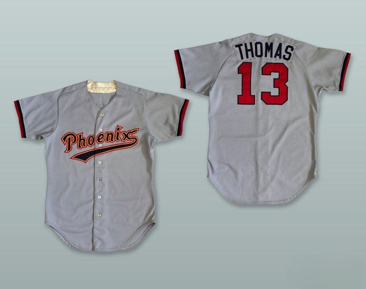 Custom Any Name Number TODD THOMAS 13  FIREBIRDS GRAY BASEBALL JERSEY Top Stitched S-6XL