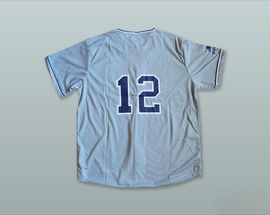 Custom Any Name Number PADRES 12 GRAY BUTTON DOWN BASEBALL JERSEY Top Stitched S-6XL
