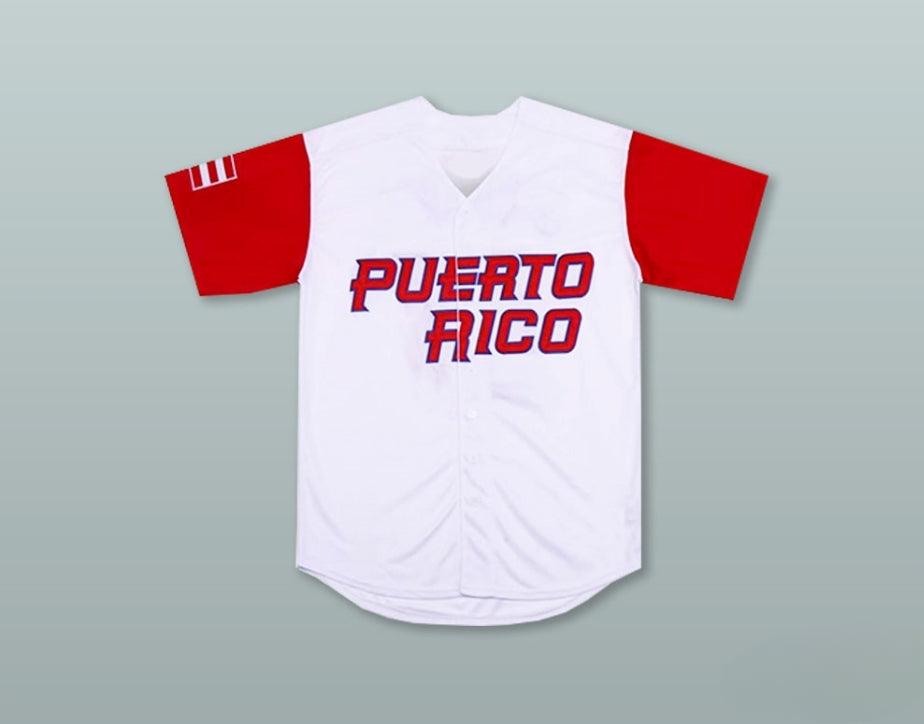 Custom Any Name Number ROBERTO CLEMENTE 21 PUERTO RICO WHITE BASEBALL JERSEY Top Stitched S-6XL