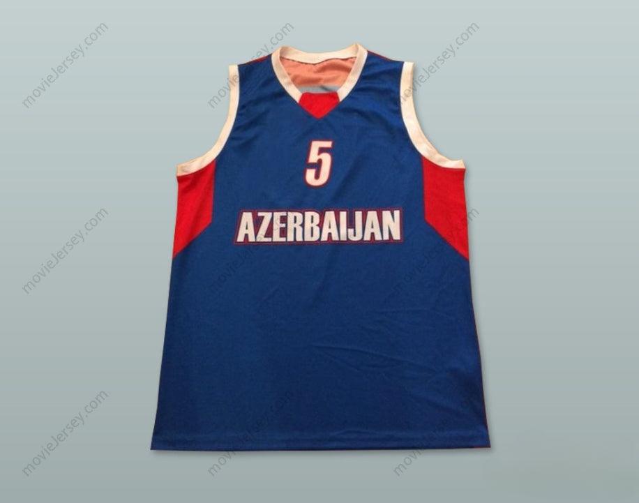 CUSTOM ANY Name Number AZERBAIJAN 5 NATIONAL TEAM BASKETBALL JERSEY Top Stitched S-6XL
