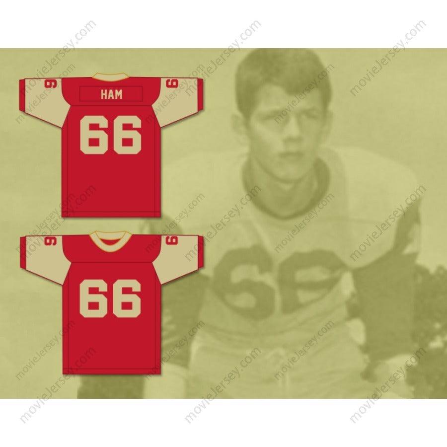 CUSTOM ANY Name Number JACK HAM 66 BISHOP MCCORT HIGH SCHOOL CRIMSON CRUSHERS Football Jersey Top Stitched S-6XL