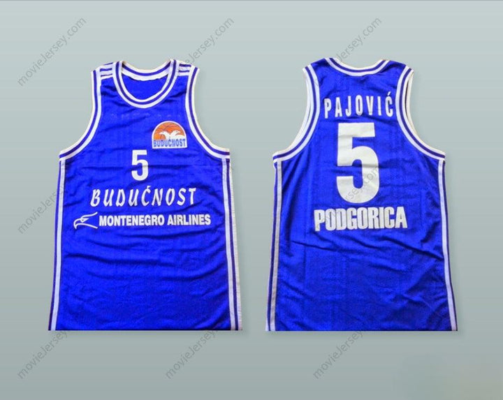 CUSTOM ANY Name Number GAVRILO PAJOVIC 5 KK BUDUCNOST PODGORICA BASKETBALL JERSEY WITH PATCH Top Stitched S-6XL