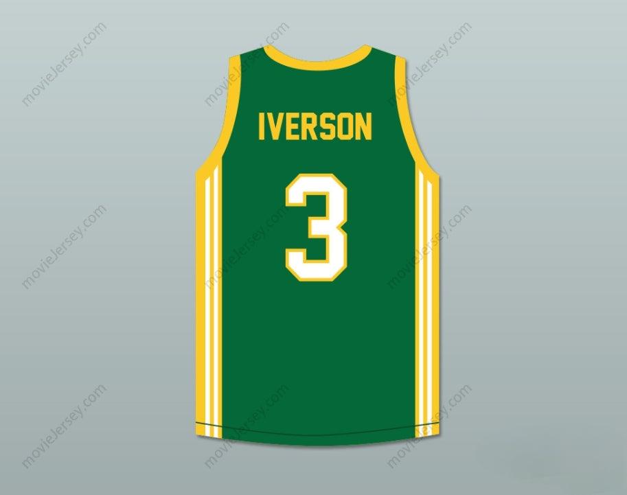 CUSTOM ANY Name Number ALLEN IVERSON 3 BETHEL HIGH SCHOOL GREEN BASKETBALL JERSEY Top Stitched S-6XL