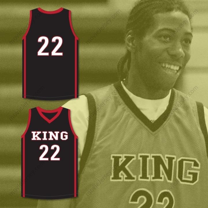 CUSTOM ANY Name Number KAWHI LEONARD 22 MARTIN LUTHER KING HIGH SCHOOL  BLACK BASKETBALL JERSEY 5 Top Stitched S-6XL