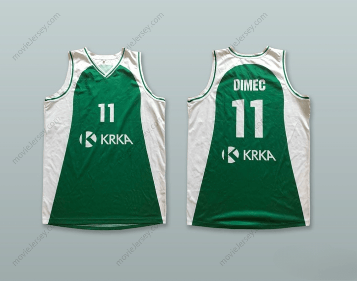 CUSTOM ANY Name Number  ZIGA DIMEC 11 KK KRKA NOVO MESTO SLOVENIA GREEN BASKETBALL JERSEY Top Stitched S-6XL