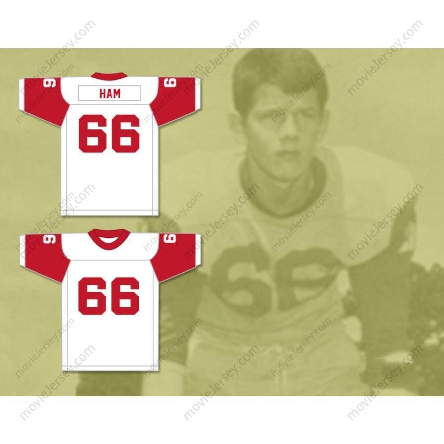 CUSTOM ANY Name Number JACK HAM 66 BISHOP MCCORT HIGH SCHOOL CRIMSON CRUSHERS Football Jersey Top Stitched S-6XL