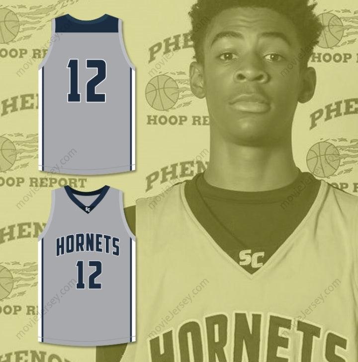 CUSTOM ANY Name Number JA MORANT 12   HORNETS GRAY BASKETBALL JERSEY 1 Top Stitched S-6XL
