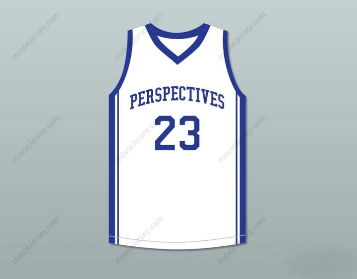 CUSTOM ANY Name Number ANTHONY DAVIS 23 PERSPECTIVES CHARTER SCHOOL WHITE BASKETBALL JERSEY Top Stitched S-6XL