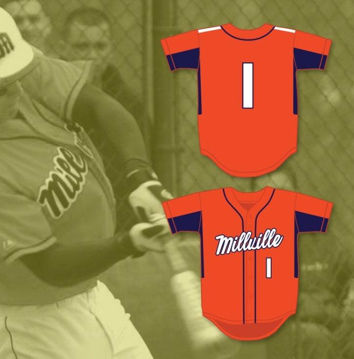 Custom Any Name Number MIKE TROUT 1  SENIOR HIGH SCHOOL THUNDERBOLTS ORANGE BASEBALL JERSEY 3 Top Stitched S-6XL