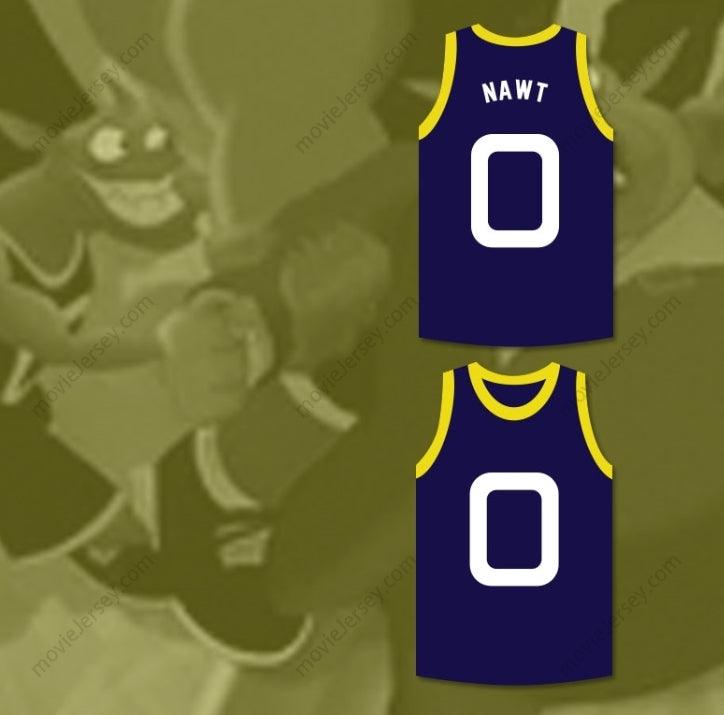 CUSTOM ANY Name Number NAWT 0 MONSTARS DARK BLUE BASKETBALL JERSEY SPACE JAM Top Stitched S-6XL