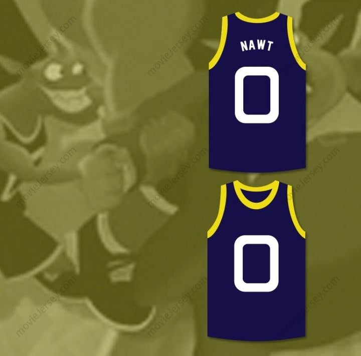 CUSTOM ANY Name Number NAWT 0 MONSTARS DARK BLUE BASKETBALL JERSEY SPACE JAM Top Stitched S-6XL