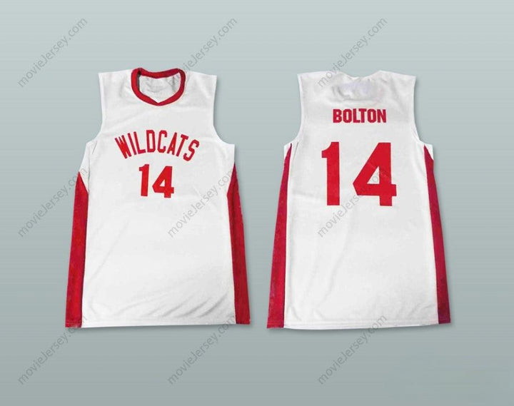 CUSTOM ANY Name Number ZAC EFRON TROY BOLTON 14 EAST HIGH SCHOOL WILDCATS WHITE BASKETBALL JERSEY Top Stitched S-6XL